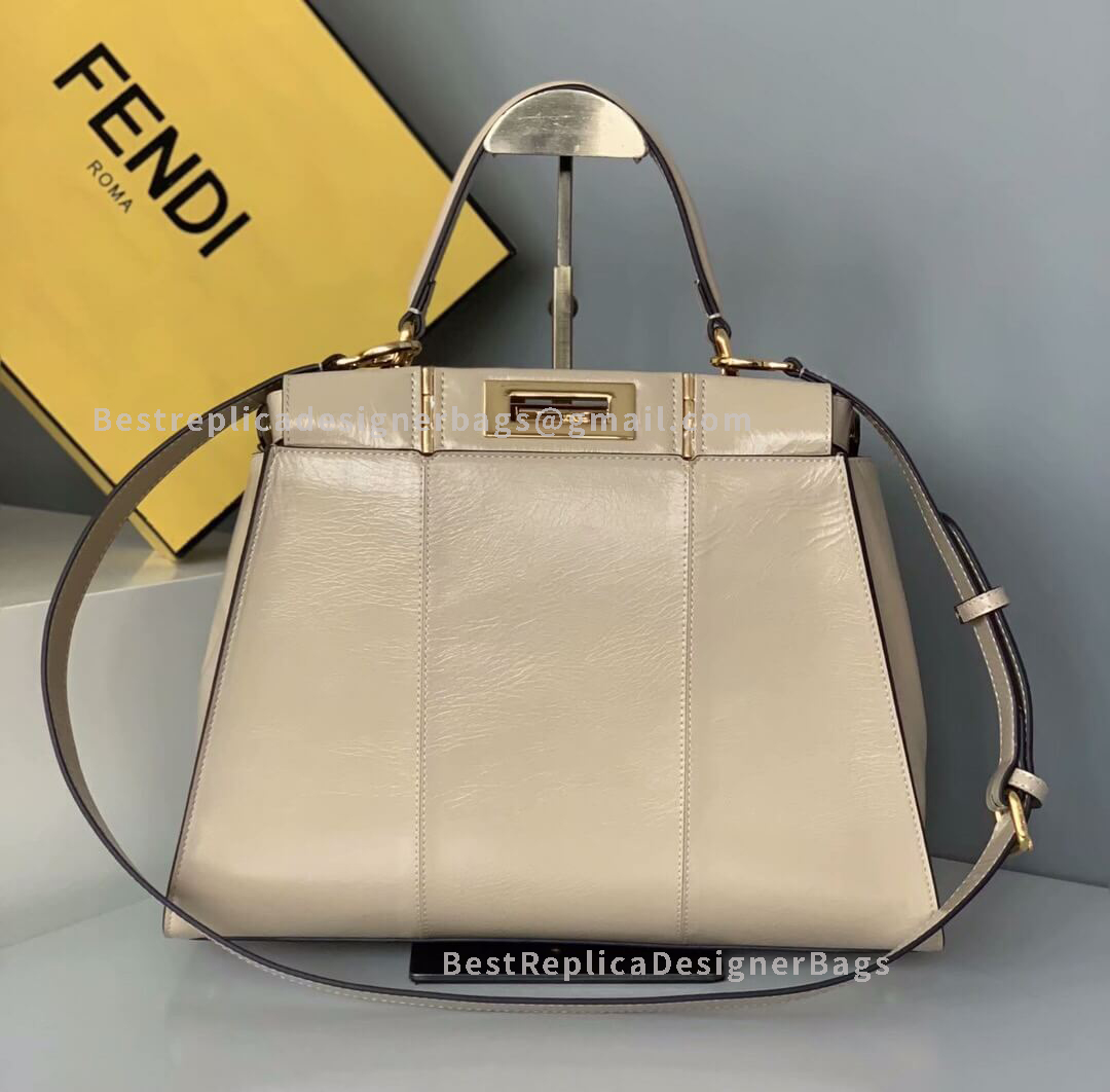Fendi Peekaboo Iconic Medium Apricot Leather Bag 2116